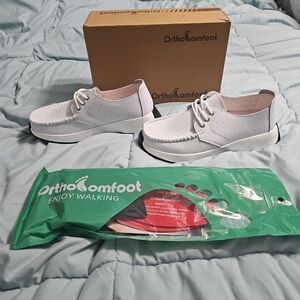 Orthocomfoot Leather Plantar Fasciitis-Arch Support Walking Shoe Women's 7.5 NEW